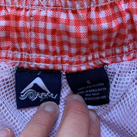 Kanu Surf Monaco RedGingham Board Shorts swim trunks shorts Sz S - Picture 7 of 7